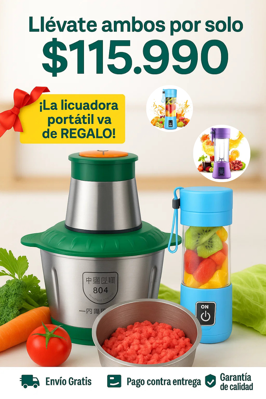 PROCESADOR DE ALIMENTOS 2 LTS  EAT + REGALO 🎁